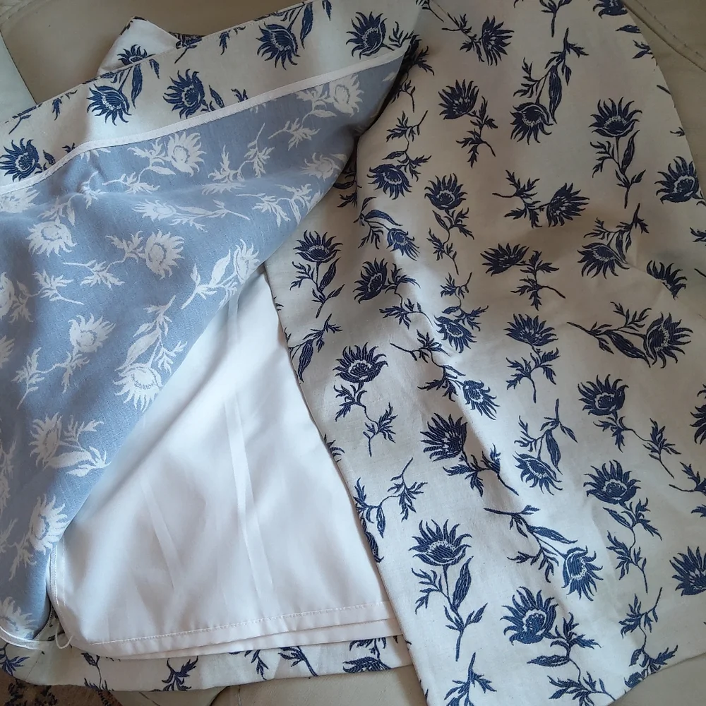 Tory Burch blue cream floral skirt